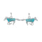 Turquoise Inlay Sterling Silver Horse Post Dangle Earrings AX129987